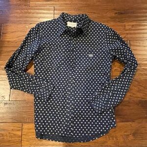 Men Ralph Lauren Denim Supply Navy Blue Button Up Shirt Large